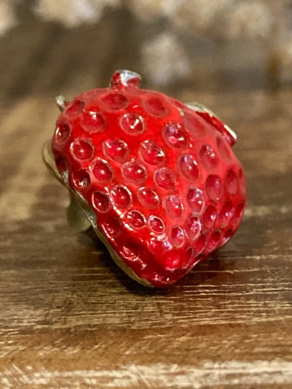 Vintage Ballou Small Red Strawberry Lapel Pin